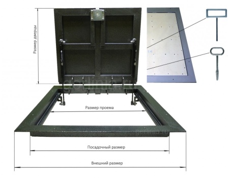 Напольный люк Стелс 900*900 конструкция